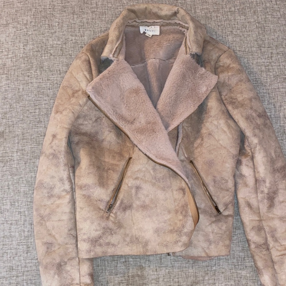 Suede fur lined jacket